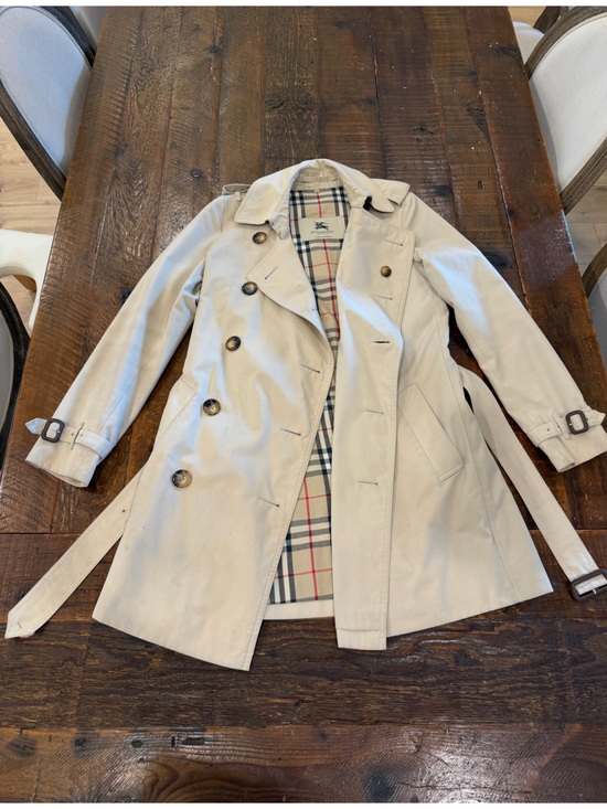 Burberry Jackets & Blazers - Burberry Beige Trench Coat with Signature Check Lining